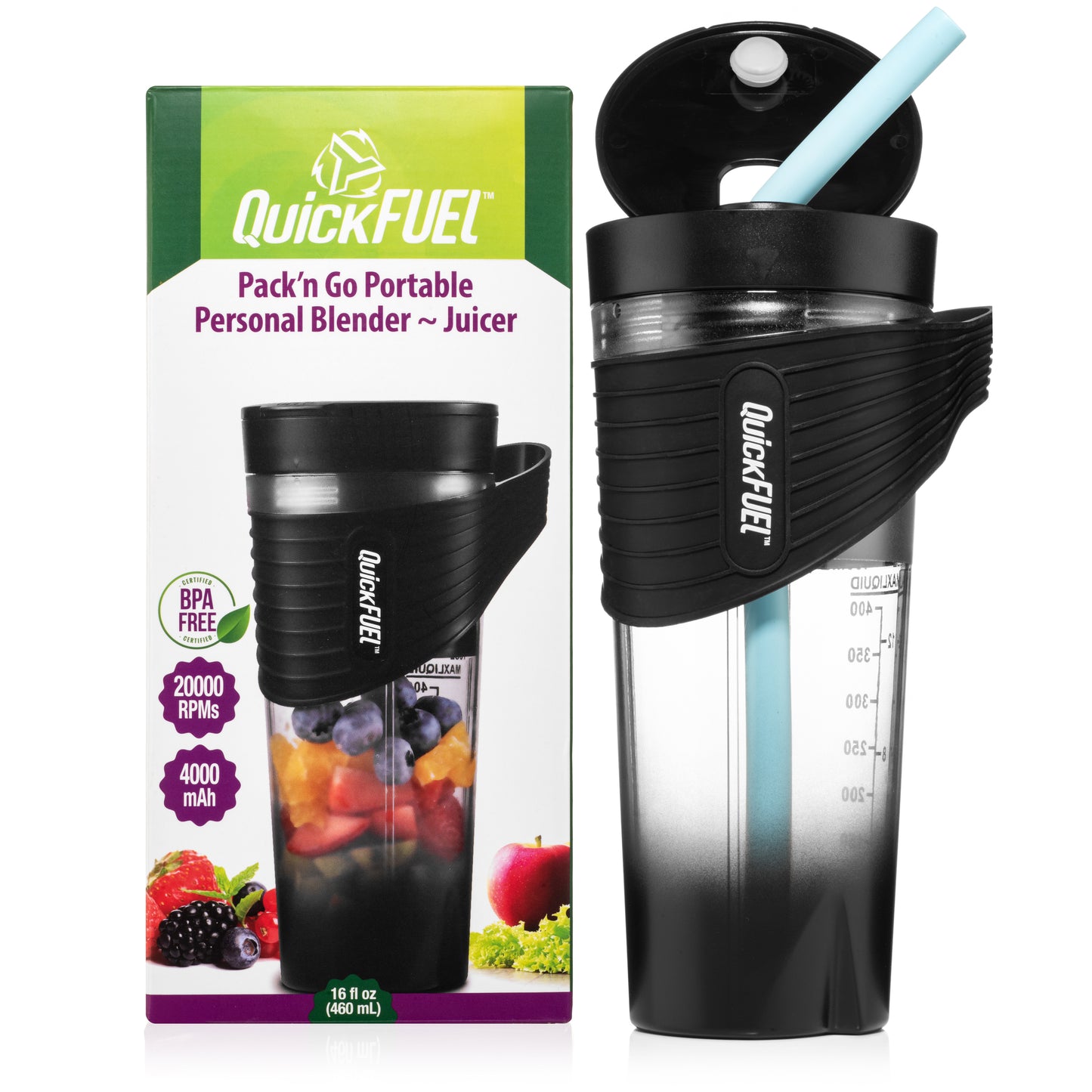 Quickfuel Portable Blender Electric Shaker Bottle